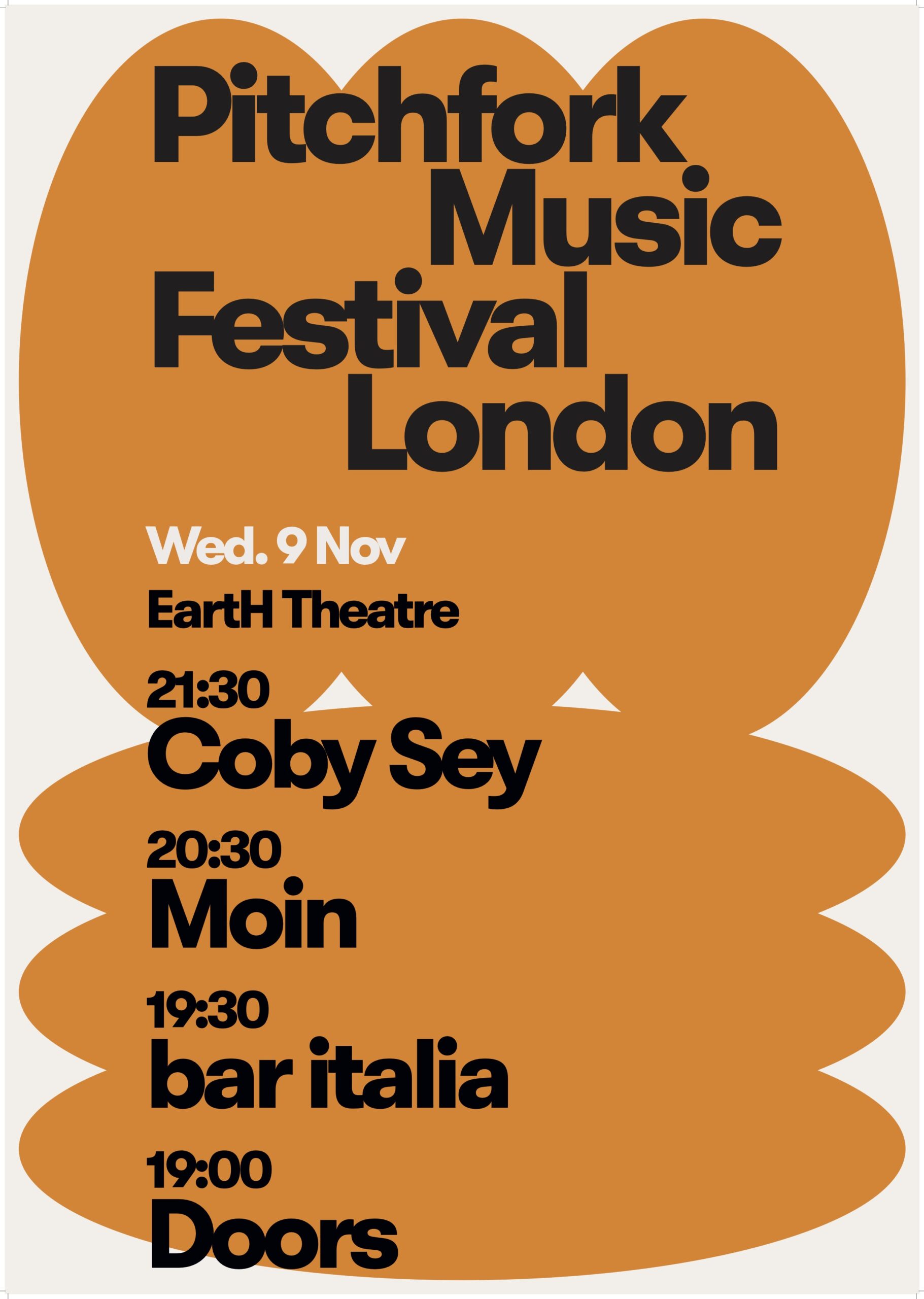 Event timings Pitchfork Music Festival London