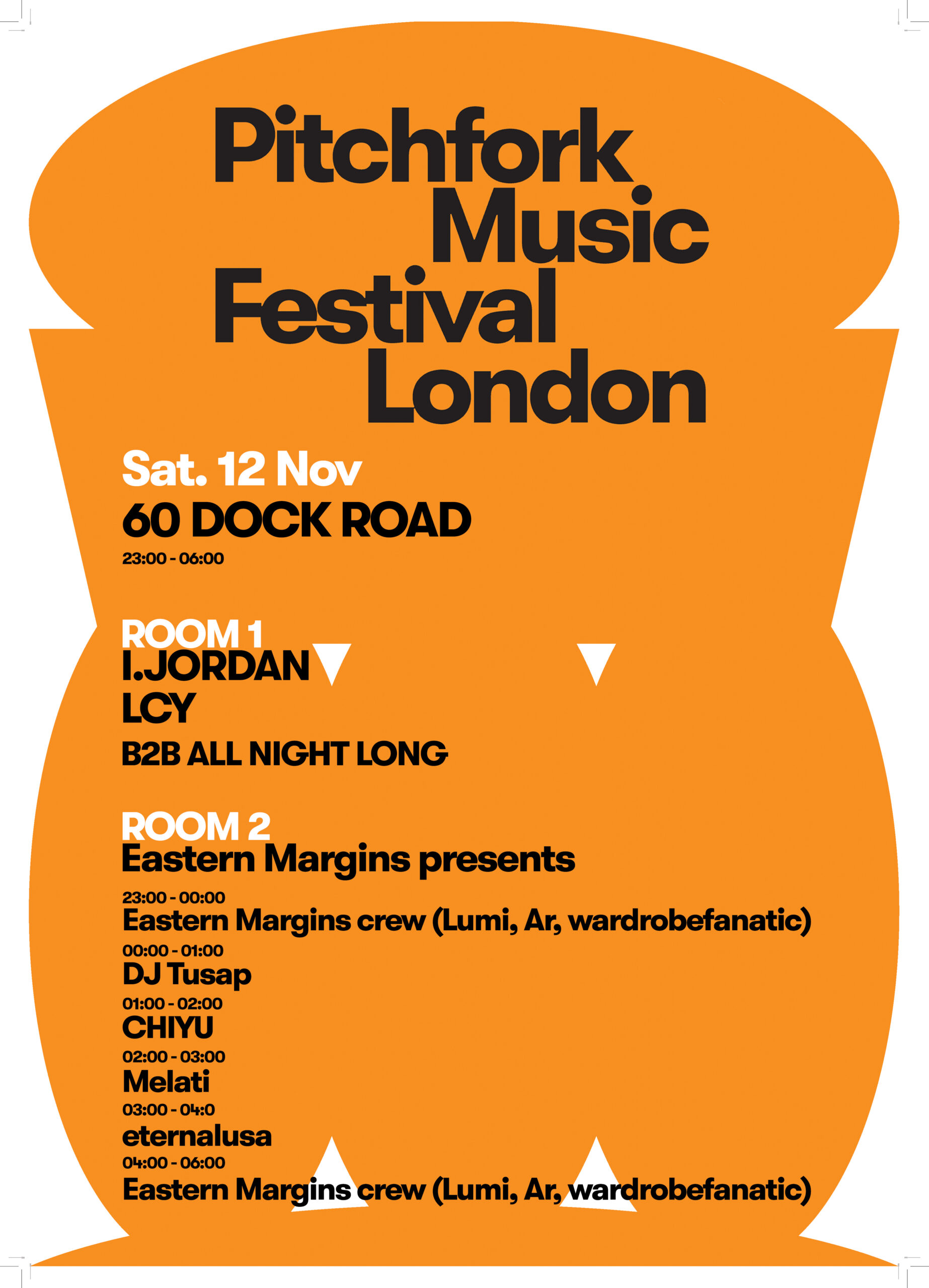 Event timings Pitchfork Music Festival London